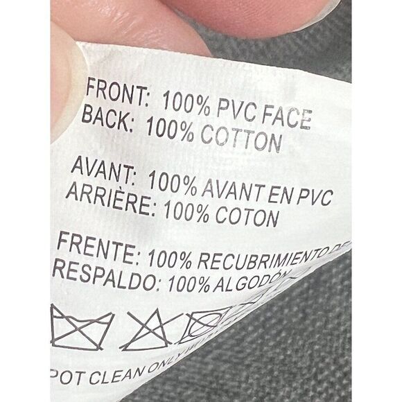 Crate and Barrel Grey Shiloh Vinyl and Fabric Placemats, Set of 4 - Picture 4 of 4